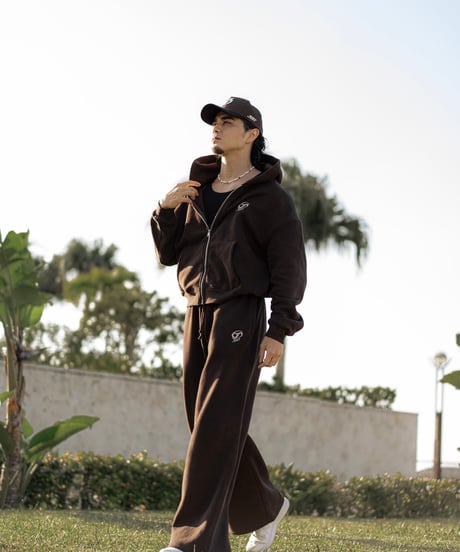 JUST volume sweat hoodie BROWN