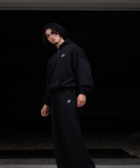 JUST WIDE SWEAT PANTS BLACK