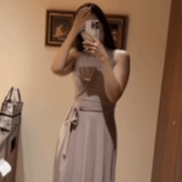 beige wrap dress / sleeveless