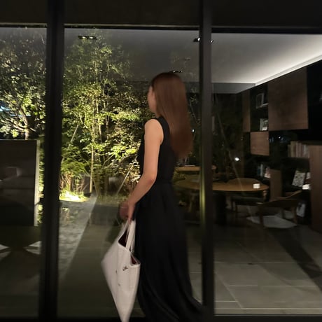【longタイプ】black wrap dress / sleeveless