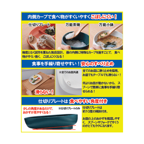 【6】 食事が自分で出来るお皿（万能小鉢・グリーン）