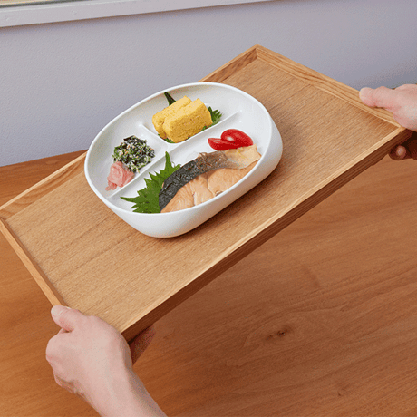 【1】 食事が自分で出来るお皿（仕切りプレート・ホワイト）