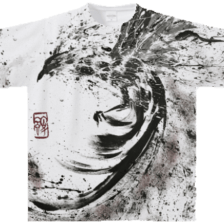 オーバープリントTシャツ 朱雀乱舞