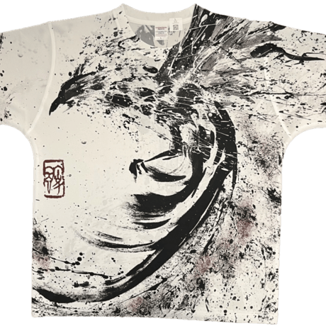 オーバープリントTシャツ 朱雀乱舞