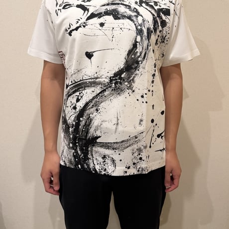 オーバープリントTシャツ 朱雀乱舞