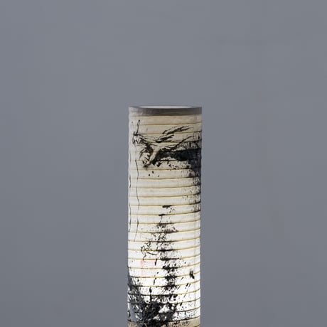 指墨画 【龍蒼】 荒川颼(しゅう) 大谷石インテリア提灯 【オンライン限定作品】