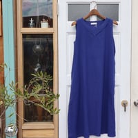 SALE!!【ヘンプコットン】クビカザリ　ノースリーブ　ワンピース【ロイヤルブルー】シサム工房