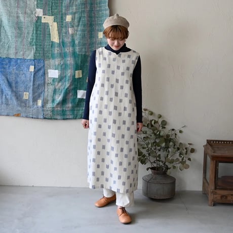 SALE!!【IKAT】ノースリカットネック・ワンピース　シサム工房