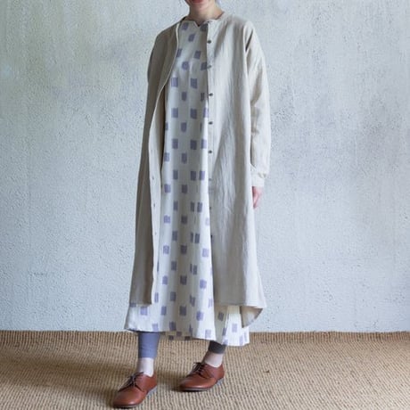 SALE!!【IKAT】ノースリカットネック・ワンピース　シサム工房