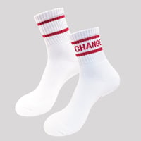 CHANGES WHITE-RED SHORT PILE　(MENS WOMENS)
