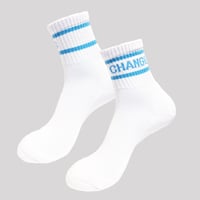 CHANGES WHITE-TURQUOISE SHORT PILE　(MENS WOMENS)