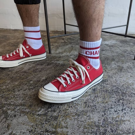 CHANGES WHITE-RED SHORT PILE　(MENS WOMENS)
