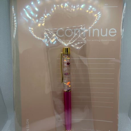 ハーバリウムボールペン＆ノート（ピンク）セット