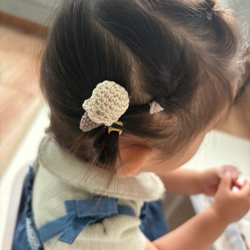 かぎ編み アイスクリーム ヘアゴム(twin set) | ma_ya.mine