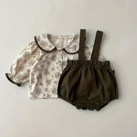 flower blouse salopette set
