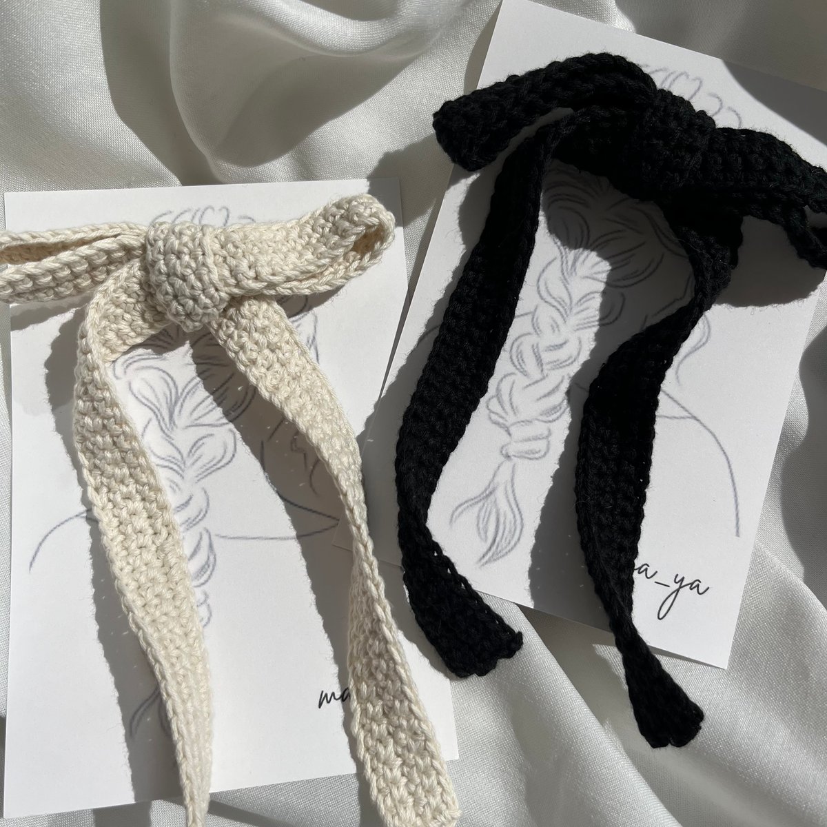 かぎ編みリボン ポニーフック | ma_ya.mine