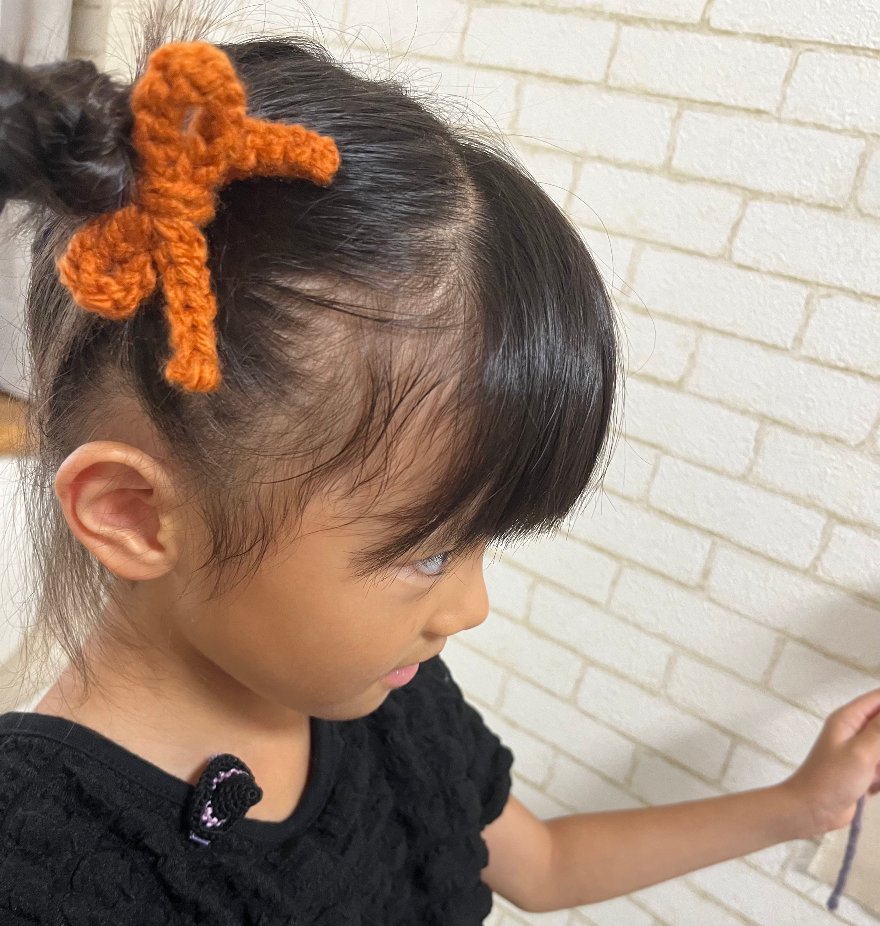 うさみみリボン　ヘアゴム　2こセット　ハロウィン　Boo 秋 ハロウィンカラー リボンヘアゴム (twin set) | ma_ya.mine