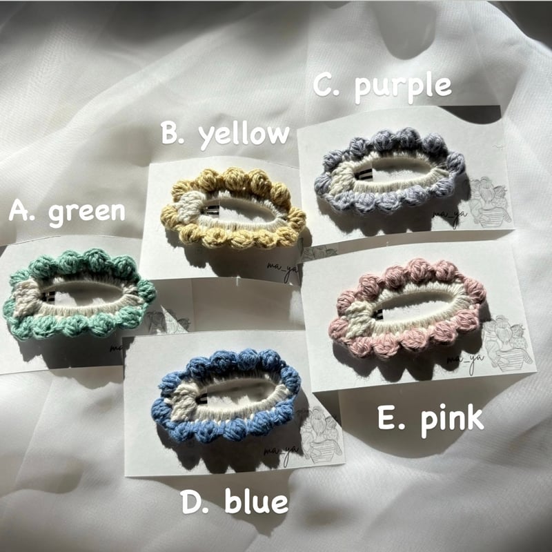 かぎ編み ぽこぽこ ぱっちんぴん | ma_ya.mine