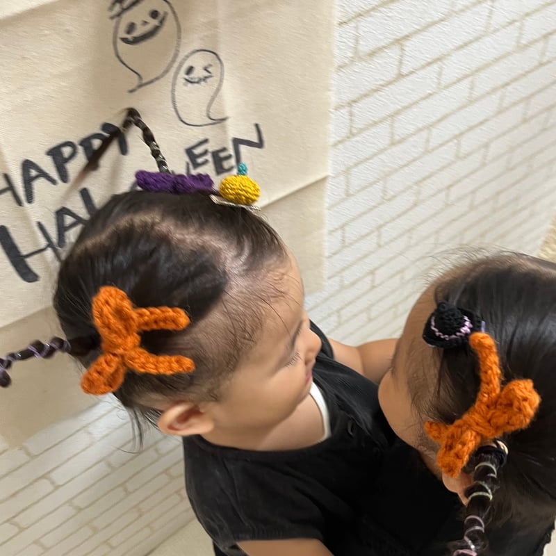 ハロウィンカラー リボンヘアゴム (twin set) | ma_ya.mine