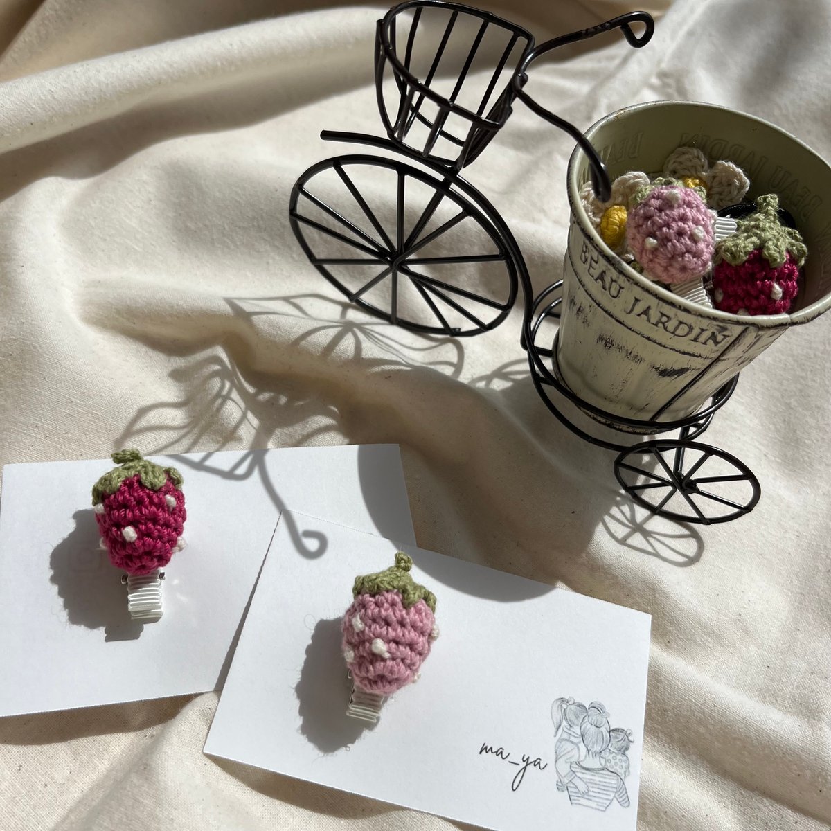 2・ハンドメイド⭐ヘアクリップ　いちご 楽天市場】【mht】 フルーツクリップ ベビー ヘアクリップ かぎ