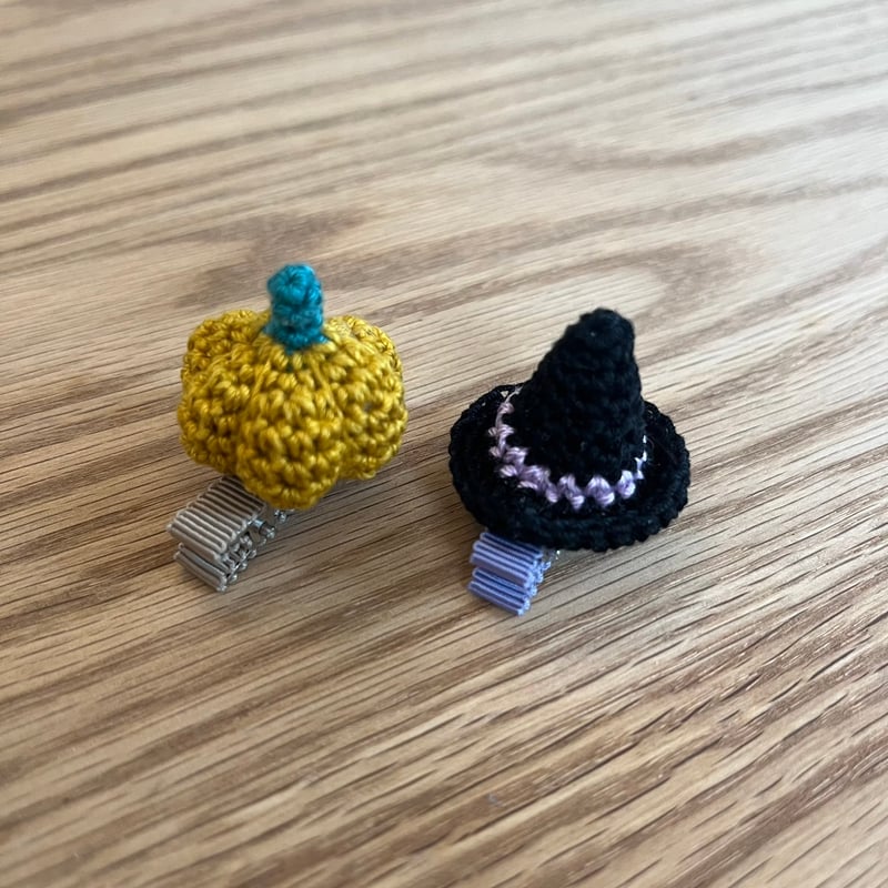 かぼちゃ、ハロウィン帽子 クリップピン | ma_ya.mine