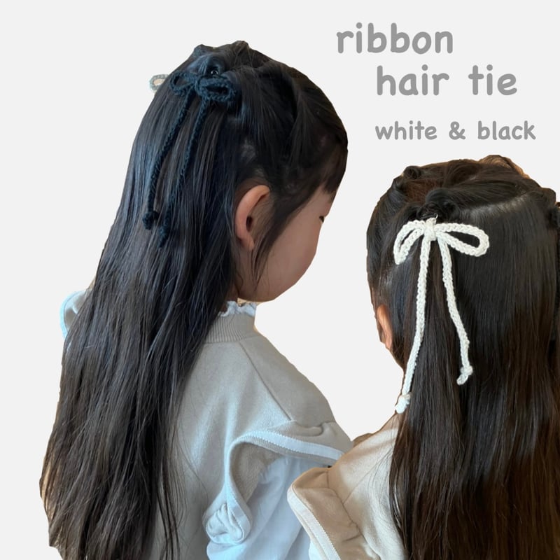 かぎ編み リボンヘアゴム | ma_ya.mine かぎ編み リボンヘアゴム | ma_ya.mine