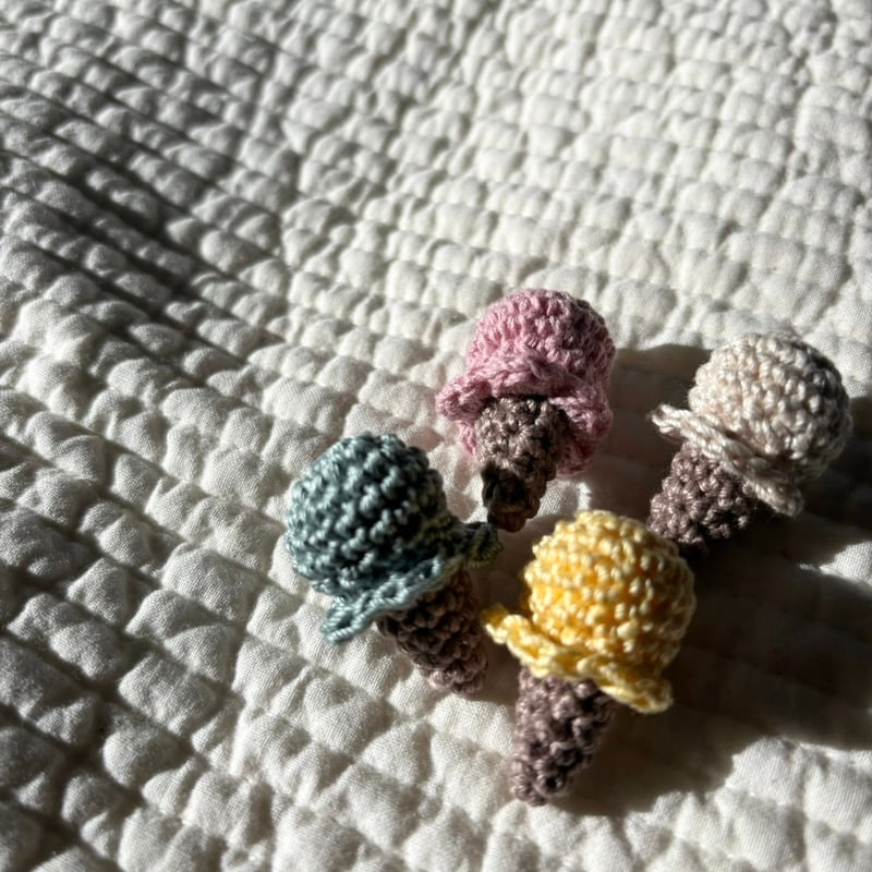 かぎ編み アイスクリーム クリップピン | ma_ya.mine