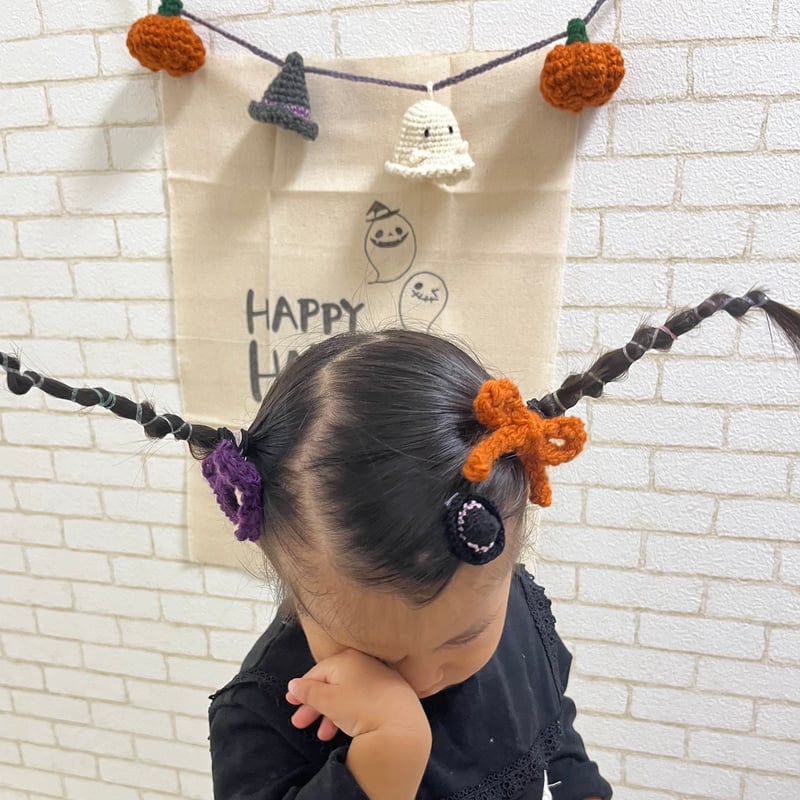 ハロウィンカラー リボンヘアゴム (twin set) | ma_ya.mine