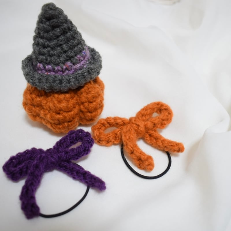 ハロウィンカラー リボンヘアゴム (twin set) | ma_ya.mine