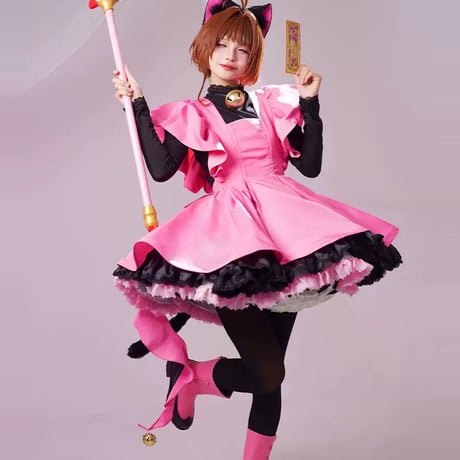 カードキャプターさくら　月　ユエ　コスプレ　衣装　ウィッグ　靴　セット カードキャプターさくら月ユエコスプレ衣装ウィッグ靴セット