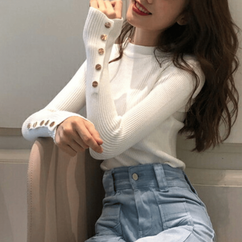 ニット セーター TYRA レディース X-girl ニット セーター STRIPED SLEEVE HALF ZIP KNIT TOP
