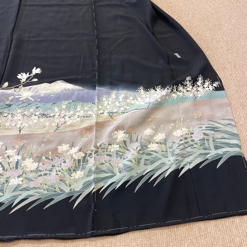 お仕立て付き 新品 伝統的工芸品 加賀友禅 黒留袖 横山秀一作