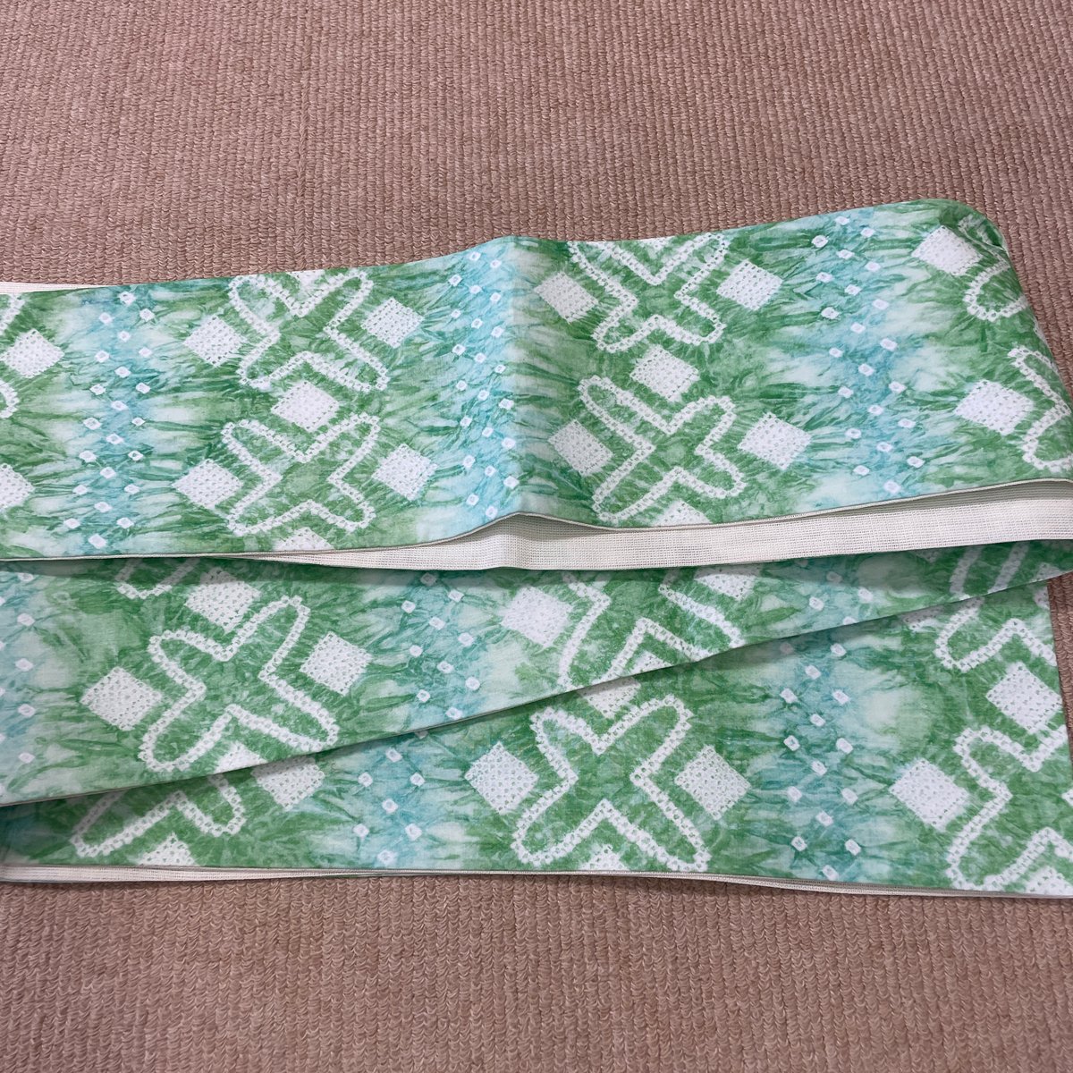 半巾帯✴︎手絞り 新品 有松絞り 手絞り 一点物 半巾帯 浴衣帯 綿 裏地麻 | とみや