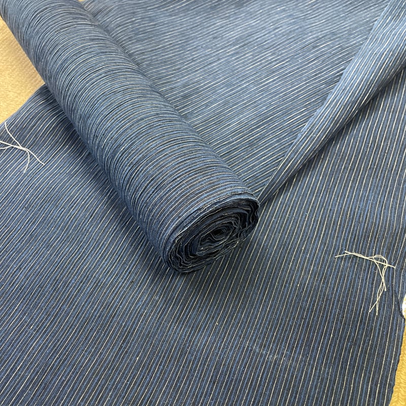新品 反物 近江ちぢみ 綿麻 夏着物 紺地 縞 | とみや呉服店 新品 反物 近江ちぢみ 綿麻 夏着物 紺地 縞 | とみや呉服店