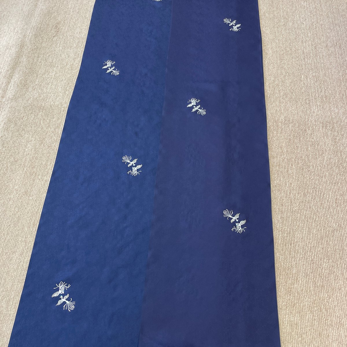 新品 特選呉服 本藍染雅織工房 正絹 着尺 本藍に刺繍 | とみや呉服店
