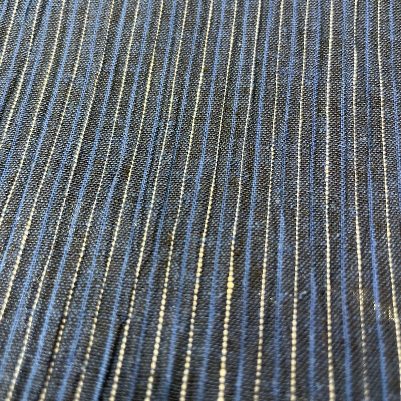 新品 反物 近江ちぢみ 綿麻 夏着物 紺地 縞 | とみや呉服店