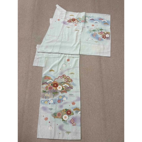 新品 仮絵羽 松井青々 丹後ちりめん 正絹 訪問着 着物 呉服 手描き 京友禅