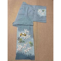 新品 特選呉服 本藍染雅織工房 正絹 着尺 本藍に刺繍 | とみや呉服店