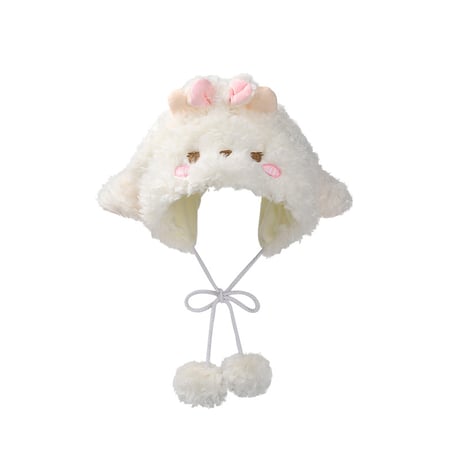 かわいい チーク ふわふわ 小羊毛フェルト帽子