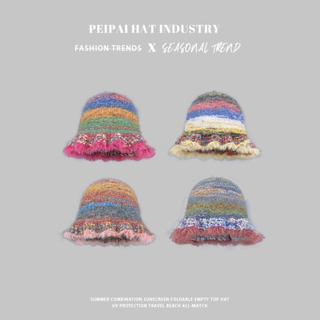 レトロ 油絵風 フリル フィッシャーハット