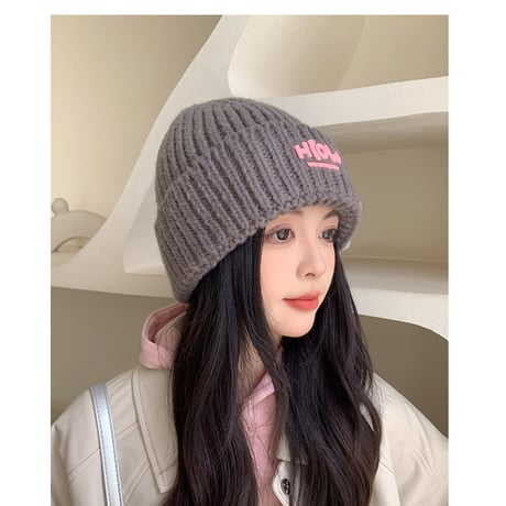 合わせやすい 厚手 顔を小さく見せる 毛糸帽  ニット