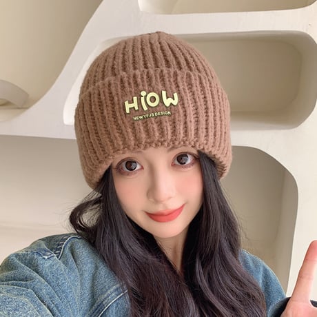合わせやすい 厚手 顔を小さく見せる 毛糸帽  ニット