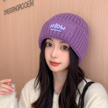 合わせやすい 厚手 顔を小さく見せる 毛糸帽  ニット