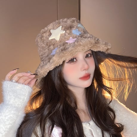 星 ミルキー 甘い 可愛い 顔が小さく見える フリースハット