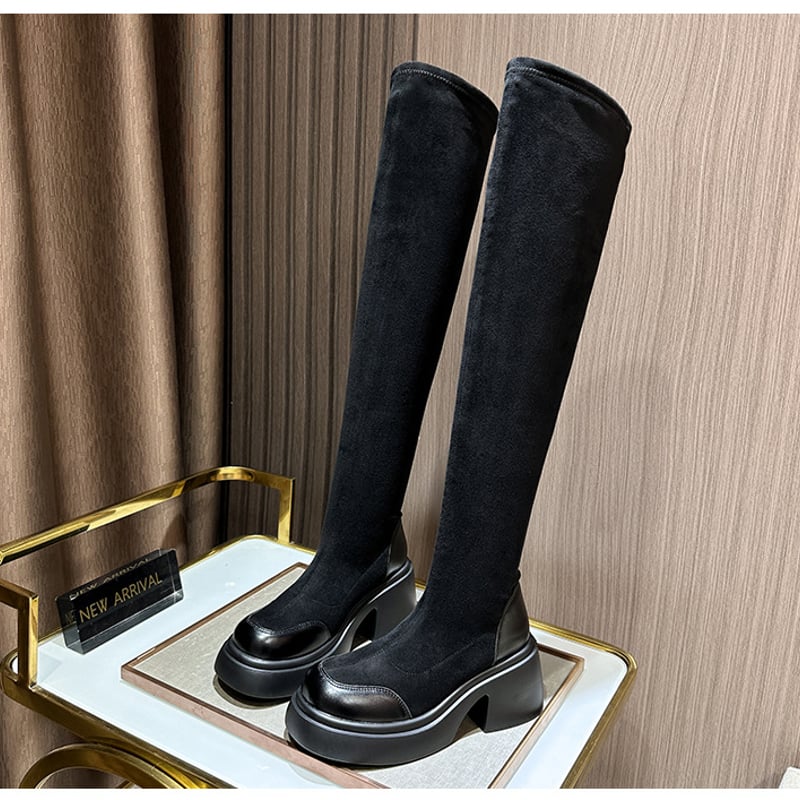 増大版】【足元の悩み解消！】大きなサイズ対応・弾力厚底ブーツ