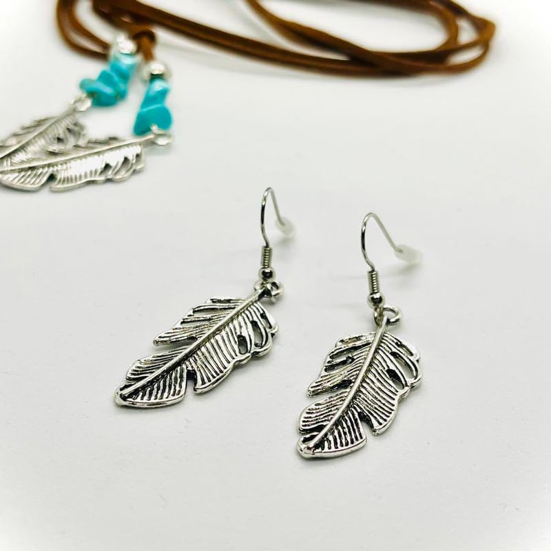 013.インディアン ジュエリー シルバー フェザー チョーカー