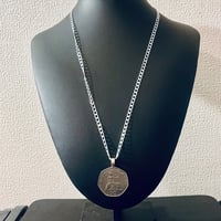 041.シルバー925チェーン イギリス50ペンス アンティーク コイン ペンダントⅡ