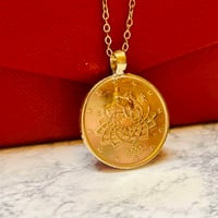 032.イタリア50ユーロセント コインネックレス(金属アレルギー対応)
