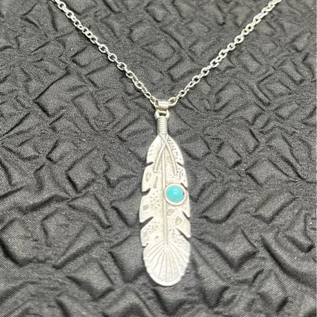 012.インディアン シルバー ターコイズ フェザー & ピアス ユニセックス