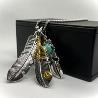 016.シルバー フェザー 羽根モチーフ ネックレス メンズ・レディース